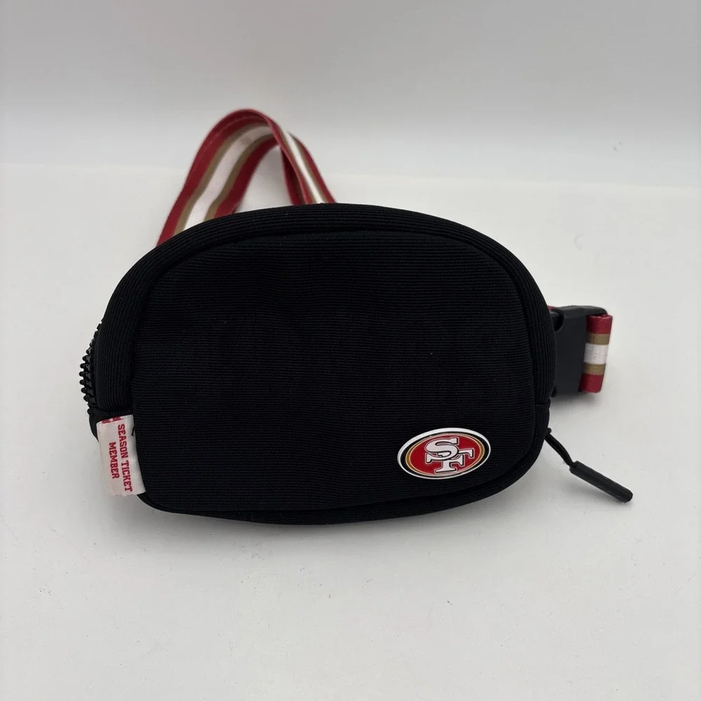 San Francisco 49ers Football Fanny Pac Crossbody Bag Black Red White Adjustable